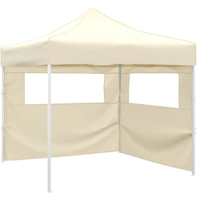 Image of vidaXL Foldable Tent with 2 Walls 3x3 m Cream