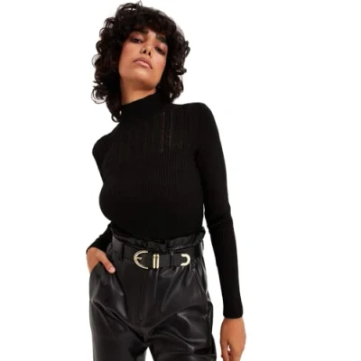 Image of Trendyol Women Slim fit Basic Turtleneck Knitwear Sweater Schwarz