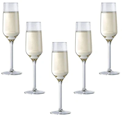 Image of Set of 6 Champagne Flutes Glasses Cava Prosecco Glass 220ml 7.44oz 22cl
