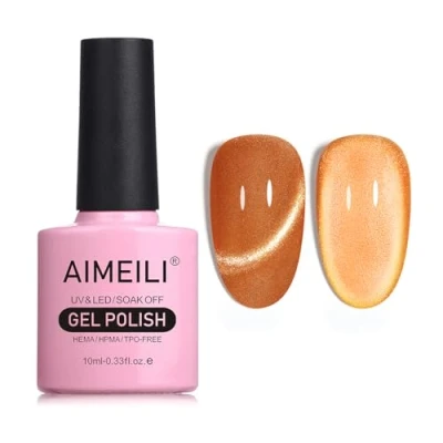 Image of AIMEILI Magnetic Gel Nail Polish Cat Magnet Eye Polish, UV LED Soak Off Glitter Varnish Art Manicure Pedicure, Long Lasting &amp; Easy to Apply 10ml 725