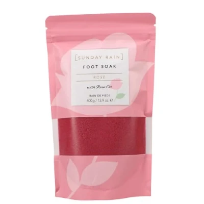 Image of Sunday Rain Rose Foot Soak, For Bath Spa, Relaxing and Luxurious, Tired Achy Feet, Vegan Cruelty Free, 400g