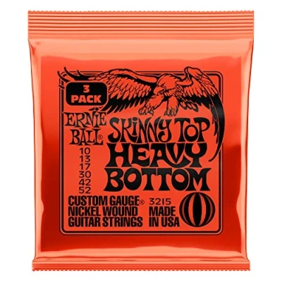 Image of Ernie Ball Skinny Top Heavy Bottom Slinky Nickel Wound Electric Guitar Strings 3 Pack 10 52 Gauge