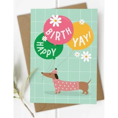 Image of Sausage Dog Birthday Cards for Women, Men, Cute Dachshund Card, Mum, Daughter, Friend, Sister, Card from the