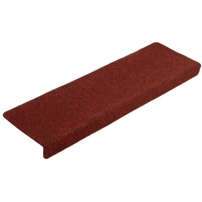 Image of vidaXL Stair Mats 5 pcs Bordeaux Red 65x21x4 cm Needle Punch