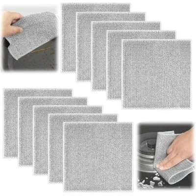 Image of Vicloon 10 PCS Multipurpose Wire Dishwashing Rags for Wet and Dry, Multifunctional Cleaning Cloths, Non Scratch Dishcloth Cloths Kitchen, Reusable Kitchen Dish Towels