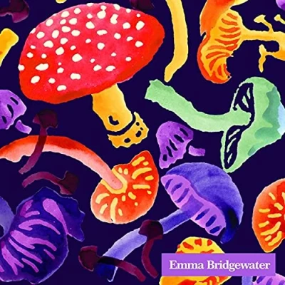 Image of Emma Bridgewater Mushrooms, Violet Cocktail or Tea Napkins Paper 25 cm Square 20 in Pack