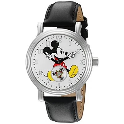 Image of DISNEY Women Analog Quartz Watch with Faux Leather Strap W002751