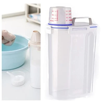 Image of ATRNA Laundry Detergent Powder Storage Box, Airtight Washing Container with Lid and Handle Multipurpose Box 3L