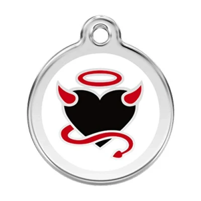 Image of Red Dingo Heart Enamel Dog Tag