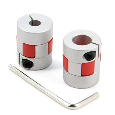 Image of Zeberoxyz 2PCS 6.35mm to 10mm Aluminium Plum Flexible Shaft Coupling Diameter20mm Length25mm 6.35x10mm Motor Connector Coupler for 3D Printer CNC Machine and Servo Stepped Motor（6.35x10mm）