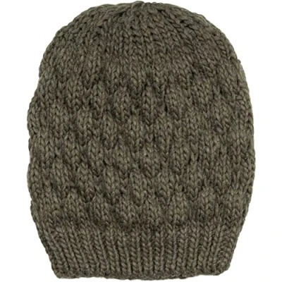 Image of styleBREAKER Ladies Knitted Beanie Hat with Bubble Pattern, Plain Winter, Raspberry Pattern 04024193, Colour:Olive