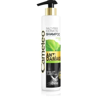 Image of Cameleo Keratin Shampoo for Damaged, Dry, Brittle Hair Excellent Repair Treatment &amp; Care with Biomimetic Argan Oil Thermo Protect Salt Paraben Free 250ml