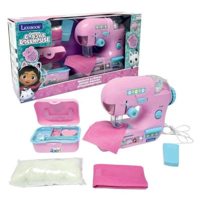 Image of Lexibook, Gabby&#039;s Dollhouse, Sewing machine with accessories, light and pedal, role play toy, fashion design game, Pink, SW100GDH