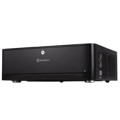 Image of SilverStone SST GD06B Grandia HTPC Micro ATX Computer Case, Silent High Airflow Performance, 2x 3.5 Inch Hot Swap Drive Bay, lockable, black