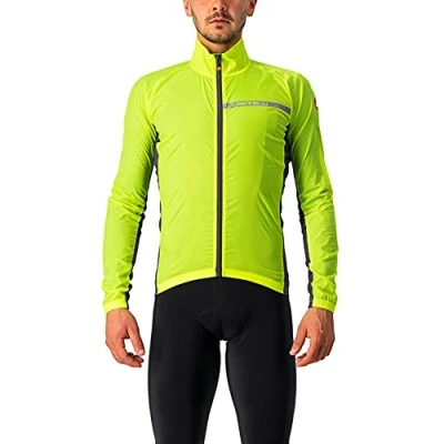 Image of CASTELLI 4521511 032 SQUADRA STRETCH JKT Jacket Men&#039;s Yellow Fluo/Dark Gray S