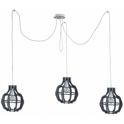 Image of Bento Cluster Pendant Ceiling Light Small Grey, 3x E27