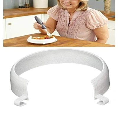 Image of Plate Food Guard for Parkinson Patient, Clip On Spill Prevention Scooping Dining Aid Assistant, Eating Easier Disabled, Elderly, Handicapped and Stroke
