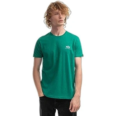 Image of Alpha Industries Men&#039;s Basic T Small Logo Shirt, Jungle Green, M