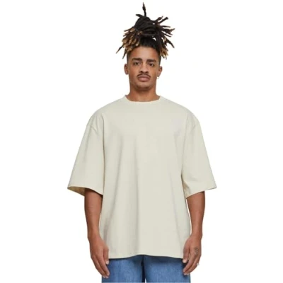 Image of Build Your Brand Men&#039;s By256 oversized Sleeve Tee T Shirt, Sand, L