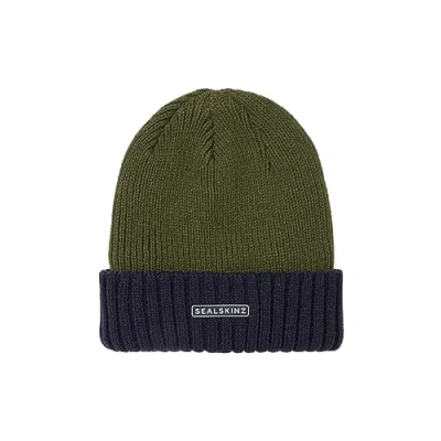 Image of SEALSKINZ Unisex Bacton Beanie Hat, Olive, L XL EU