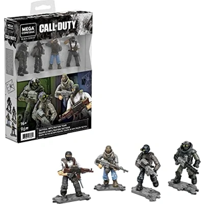 Image of Mega Construx Black Series GYF91 Call of Duty Tactical Undercover Team Pack 4 Mini Articulated Figures + Accessories