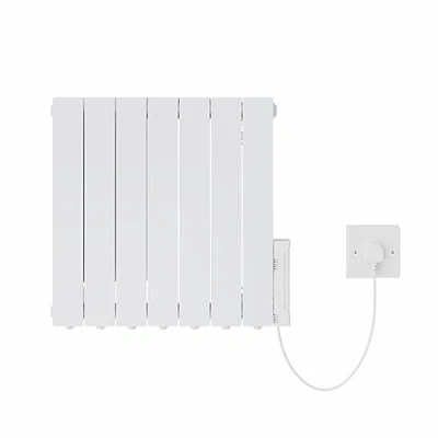 Image of NRG 1200W Electric Oil Filled Radiator Wall Mounted Heater, LCD Display Portable Heater with Adjustable Thermostat and Timer for Home Use White