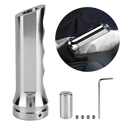 Image of Gorgeri Car Handbrake Cover Universal Hand Brake Sleeve Protector Auto Aluminum Alloy Handle (Silver)