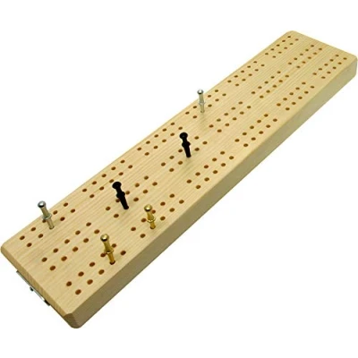 Image of 3 track wooden British cribbage board 30cm (12&quot;)