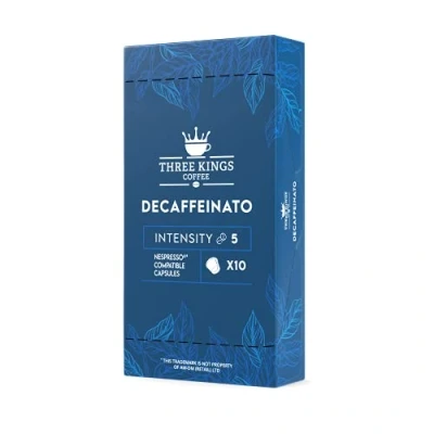 Image of 100 Nespresso Compatible Capsules Three Kings Coffee Decaf Pods for Machines Accessories Decaffeinato
