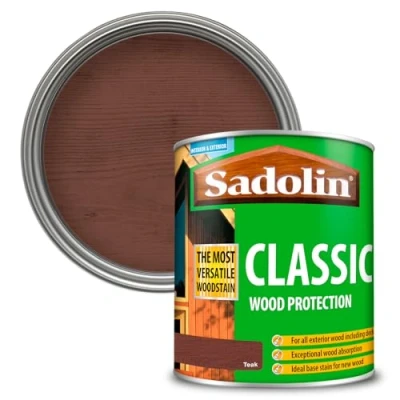 Image of WALLPAPER EMPIRE Sadolin Classic All Purpose Woodstain 750ml Deep Penetrating Protection (Teak)
