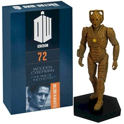 Image of Official Licensed Merchandise Doctor Who Figurine Wooden Cyberman Hand Painted 1:21 Scale Collector Boxed Model Figure #72