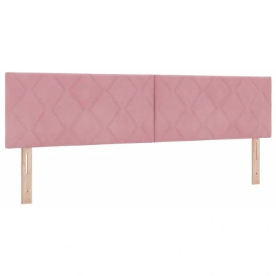 Image of vidaXL LED Headboard Diamond Blocks Design Pink 180 cm Velvet