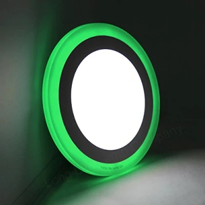 Image of 12w Round Recessed LED Ceiling Panel Light Dual Colour Cool White Green Ring