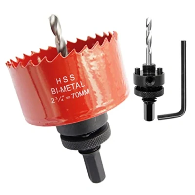 Image of 70mm Hole Saw, Drill Bit, LAIWEI A2 Saw Heavy Duty Arbor Cutter for Drilling Wood, Thin Sheet Metal, Aluminum Profile, PVC and Other Materials, Electric Tool