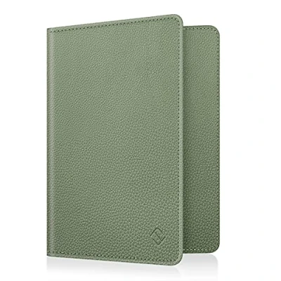 Image of FINTIE Passport Holder Travel Wallet RFID Blocking PU Leather Card Case Cover, Sage Green