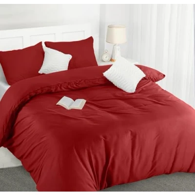 Image of Utopia Bedding Duvet Cover Double Soft Microfibre Polyester with Pillow cases Quilt Set (Red)