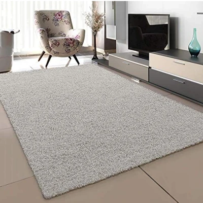 Image of SANAT Modern Living Room Rug High Pile Cream Size: 80 x 150 cm