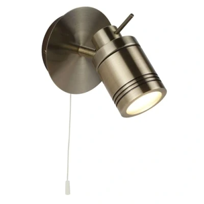 Image of Searchlight 6601AB Samson One Light Wall Spotlight in Antique Brass