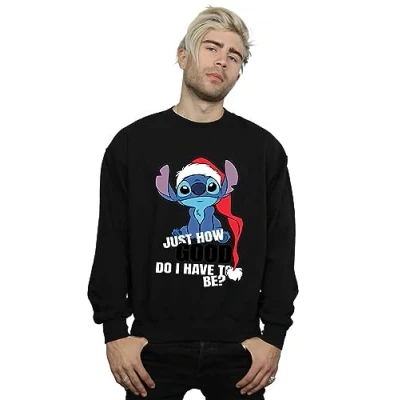 Image of Disney Men&#039;s Lilo &amp; Stitch Just How Good Sweatshirt Black Large