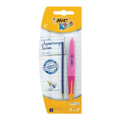 Image of BIC Kids Learner Triangular Ball Pen Twist System Pink Body 12 Box