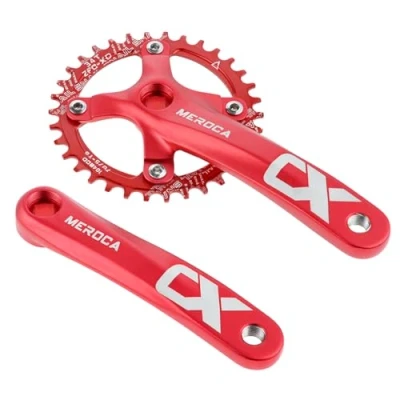 Image of SURIEEN 34T Mountain Bike 170mm Square Crankset, Single Speed 104 BCD Crank Arm Set for bike, Road Folding MTB, BMX
