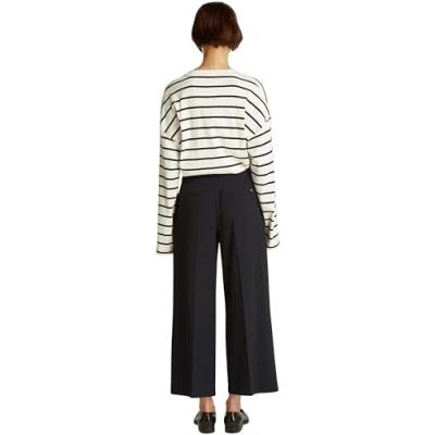Image of Tommy Hilfiger Stretch WIDE LEG PANT Trousers, Women&#039;s, Size: 12, Black