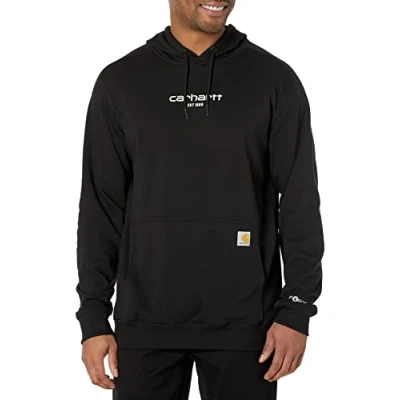 Image of Carhartt Men&#039;s Force Relaxed Fit Lightweight Logo Graphic Sweatshirt 105569, Black, S
