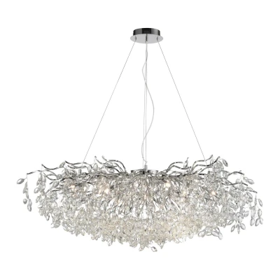 Image of Paul Neuhaus Ricicle chandelier, chrome, length 120 cm