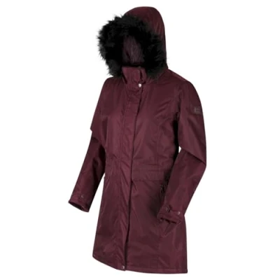 Image of Regatta Lexis Waterproof Breathable Taped Seams Lined Insulated Hooded Jacket Dark Burgundy, 8