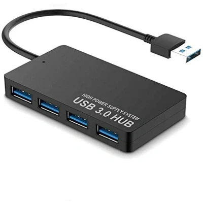 Image of Tec Digi USB Hub 3.0, 4 Port Ultra Slim 3.0 Portable Adapter High speed Expansion Multi Splitter Lead Cable For PC Laptop, Desktop, PS3, Xbox, Wii, MAC, NoteBook, MacBook, Etc
