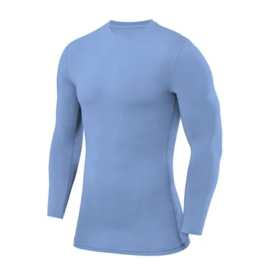 Image of PowerLayer Compression Shirt for Men, Thermal Long Sleeve Tops Men Base Layers Running Cycling Gym Top Ice Blue, XL
