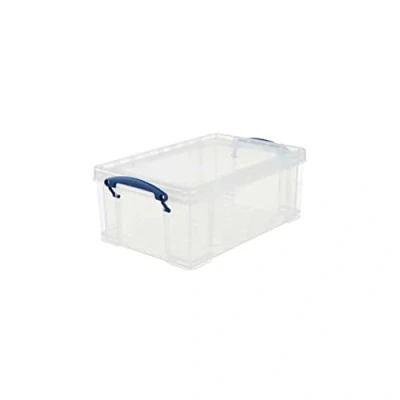 Image of Really Useful Box 9 Litre Plastic Storage, Clear, Pack of 3