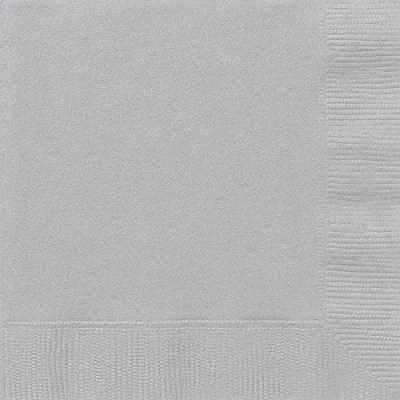 Image of Vibrant Silver Luncheon Napkins (16cm) 20 Count Premium Disposable for Parties and Events