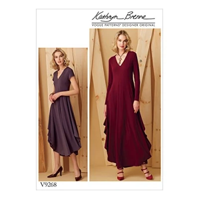 Image of Vogue Patterns 9268 OS,Misses Dress,Sizes XSM XXL, Tissue, Multicoloured, 15 x 0.5 22 cm